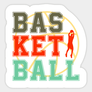 basketball funny retro colors art Sticker